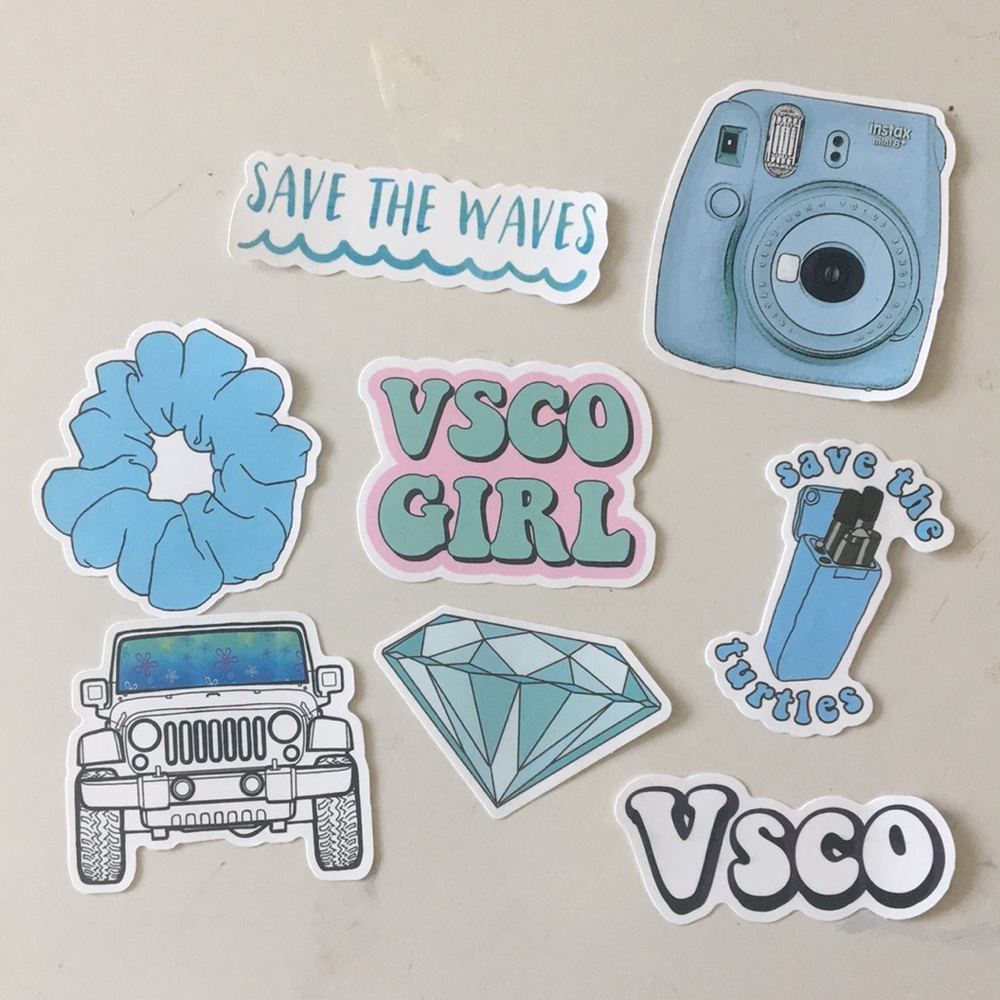 Blue VSCO Sticker Pack